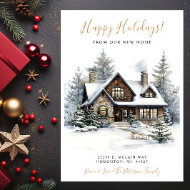 Happy Holidays Rustic New Zuhause Moving Ankündigung