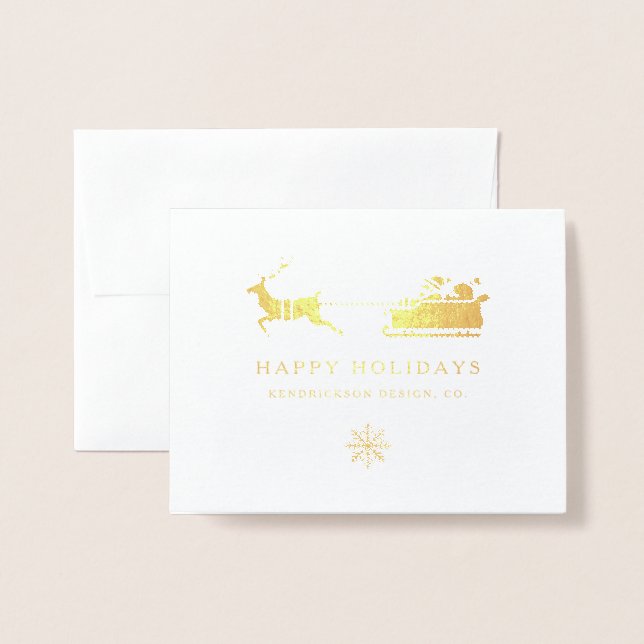 HAPPY HOLIDAYS SANTA CLAUS Corporate Business Foil Folienkarte (Vorderseite mit Umschlag)