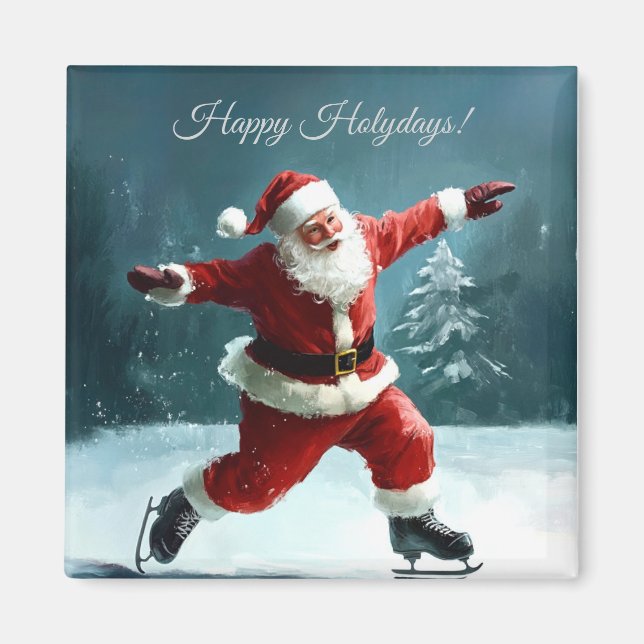 Happy Holidays Santa Claus  Magnet (Vorne)