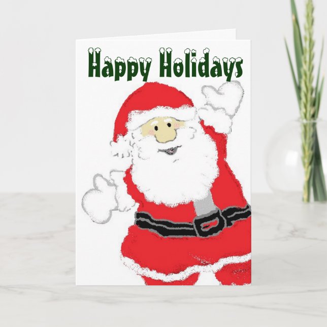 Happy Holidays Santa Feiertagskarte (Vorderseite)