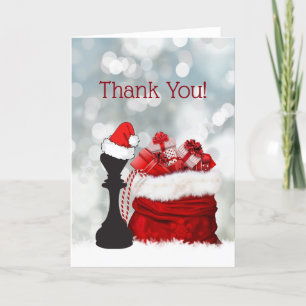 Happy Holidays Schach Winter Weihnachtsmann Dankeskarte