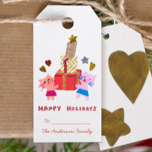 Happy Holidays schöne Katzen und präsentiert weiß