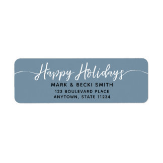 Happy Holidays Script Blue Adresse