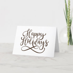 Happy Holidays Script Calligraphy Business Holiday Feiertagskarte