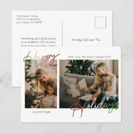 Happy Holidays Script Foto Feiertagspostkarte