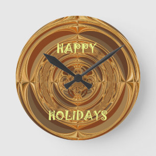 Happy Holidays Seamless Hakuna Matata Seasonal Gif Runde Wanduhr