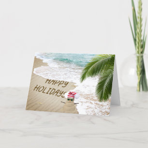 Happy Holidays Seashore mit Sand Man Feiertagskarte