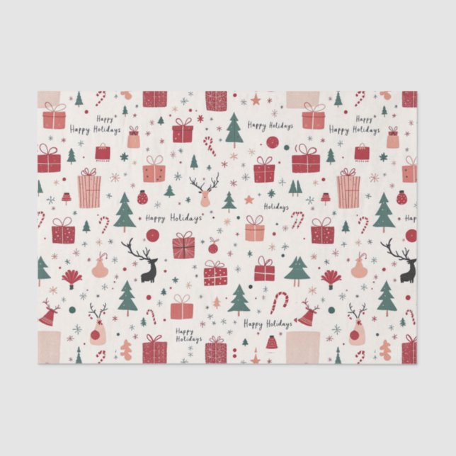 Happy Holidays Seidenpapier (Vorderseite)