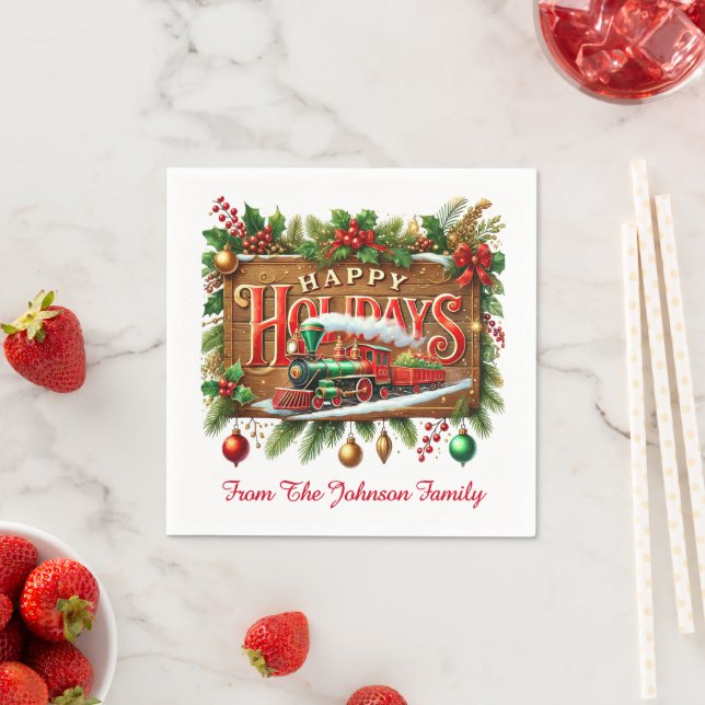 Happy Holidays Serviette (Beispiel)