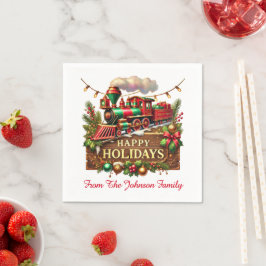 Happy Holidays Serviette