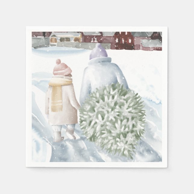Happy Holidays Serviette (Vorderseite)