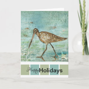 Happy Holidays Shore Bird Art Karte