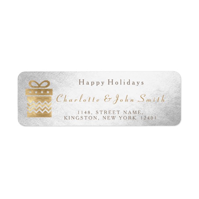 Happy Holidays Silver Golden Glam Geschenk (Vorne)