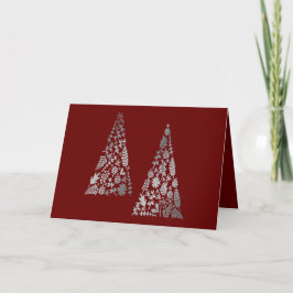 Happy Holidays Silver Tree Script Name Elegant Feiertagskarte