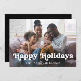 Happy Holidays | Simple Boho Foto Overlay Feiertagskarte
