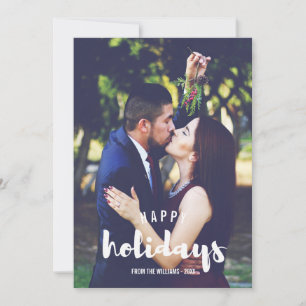 Happy Holidays Sketched Personalisiertes Foto Feiertagskarte