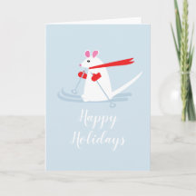 Happy Holidays Ski Mouse Weihnachtsgrüße