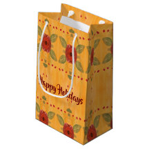 Happy Holidays Small Paper Geschenktasche