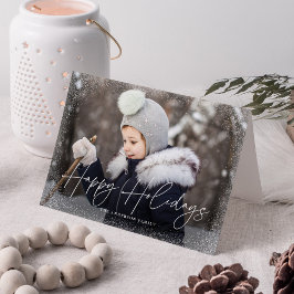 Happy Holidays Snow Flurries Foto Feiertagskarte