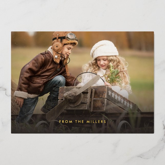 Happy Holidays Snow Folien Feiertagskarte (Vorderseite)