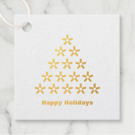 Happy Holidays Snow Stars Baumpapier Geschenkanhänger