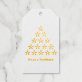 Happy Holidays Snow Stars Tree Geschenkanhänger