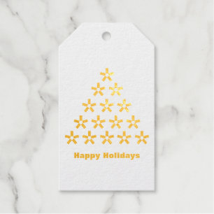 Happy Holidays Snow Stars Tree Geschenkanhänger