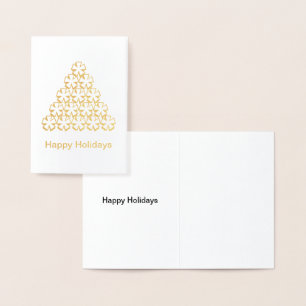 Happy Holidays Snow Stars Tree Weihnachten Folienkarte