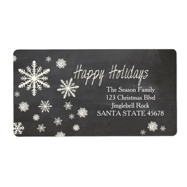 Happy Holidays Snowflake Holiday Address Label (Vorne)