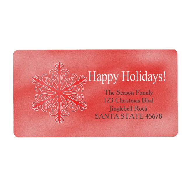 Happy Holidays Snowflake Holiday Address Label (Vorne)