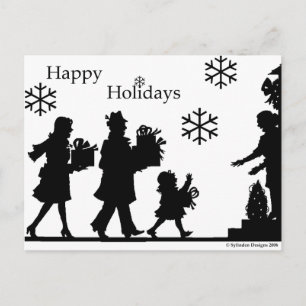 Happy Holidays Snowflake Post Card Feiertagspostkarte