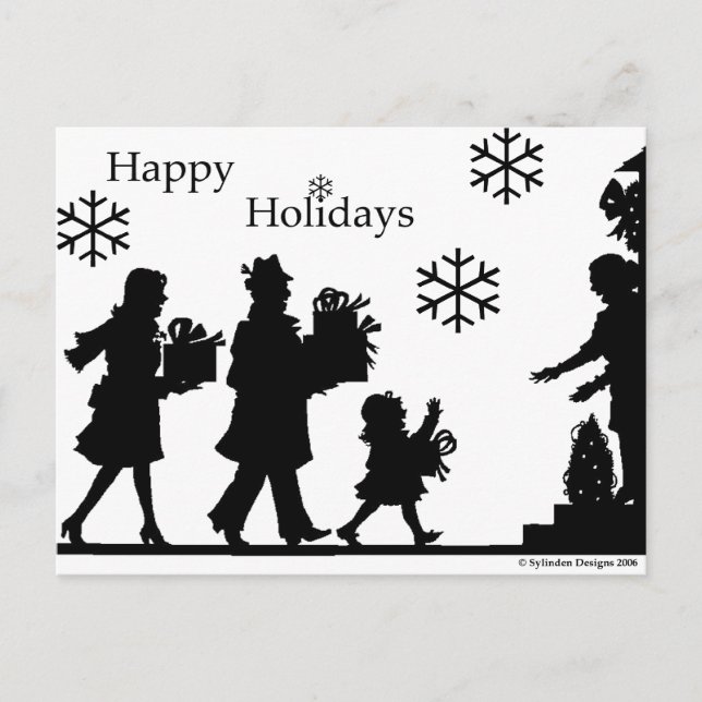 Happy Holidays Snowflake Post Card Feiertagspostkarte (Vorderseite)