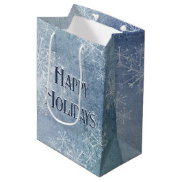Happy Holidays Snowflakes Mittlere Geschenktüte