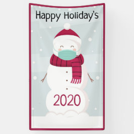 Happy Holidays Snowman Banner
