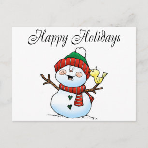 Happy Holidays (Snowman Birdy) Feiertagspostkarte