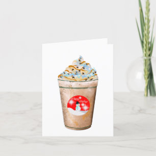 Happy Holidays Snowman Caramel und Sprinkles Latte Feiertagskarte