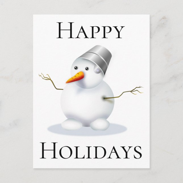 Happy Holidays Snowman Feiertagspostkarte (Vorderseite)