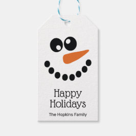 Happy Holidays Snowman Personalisiert Geschenkanhänger