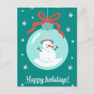 Happy Holidays Snowman Postkarte