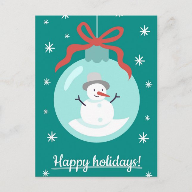 Happy Holidays Snowman Postkarte (Vorderseite)