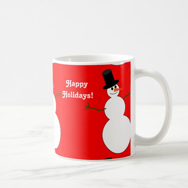 Happy Holidays Snowman Tiled Kaffeetasse (Rechts)