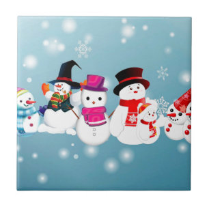 Happy Holidays Snowmen Fliese