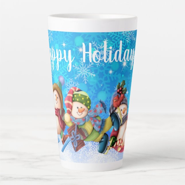 Happy Holidays Snowmen Milchtasse (Vorderseite)