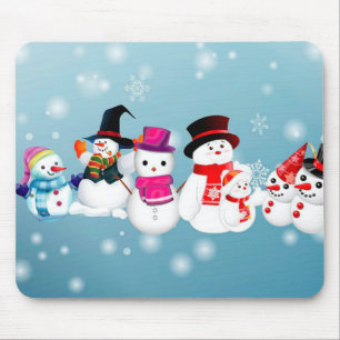 Happy Holidays Snowmen Mousepad