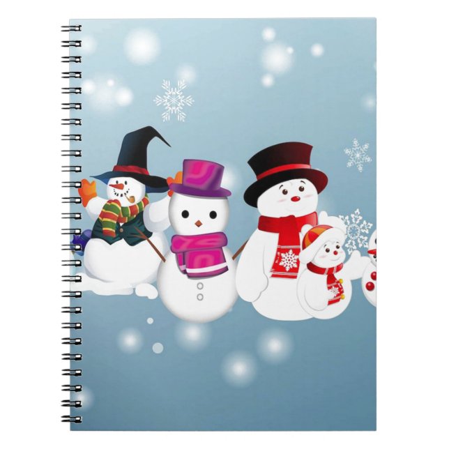 Happy Holidays Snowmen Notizblock (Vorderseite)