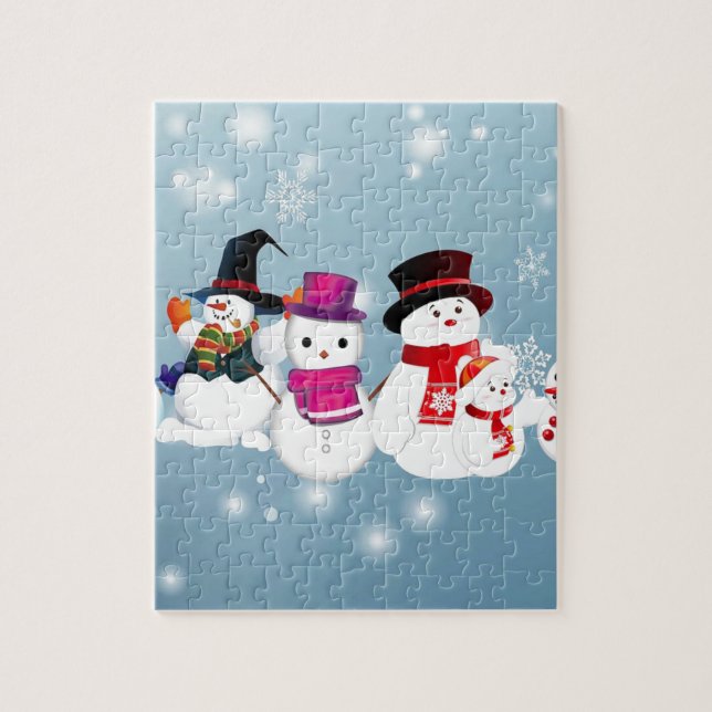 Happy Holidays Snowmen Puzzle (Vertikal)