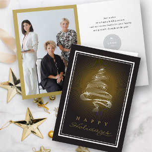 Happy Holidays Sparkling Weihnachtsbaum Business Feiertagskarte