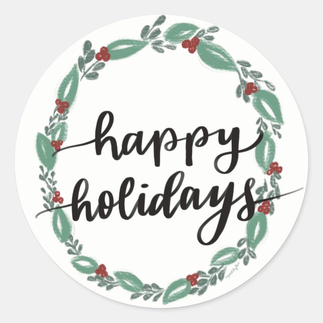 Happy Holidays Sticker (Vorderseite)
