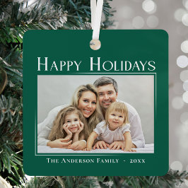 Happy Holidays Stilvoll Elegantes Foto Ornament Aus Metall