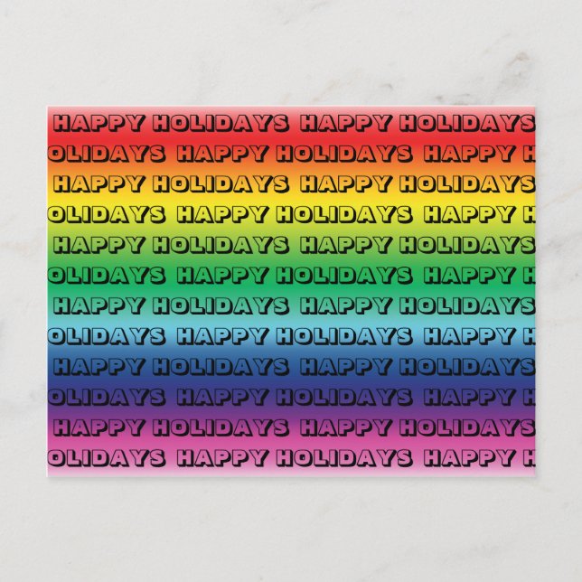 "Happy Holidays" stolz lgbt lgbtq Regenbogenfarben Postkarte (Vorderseite)